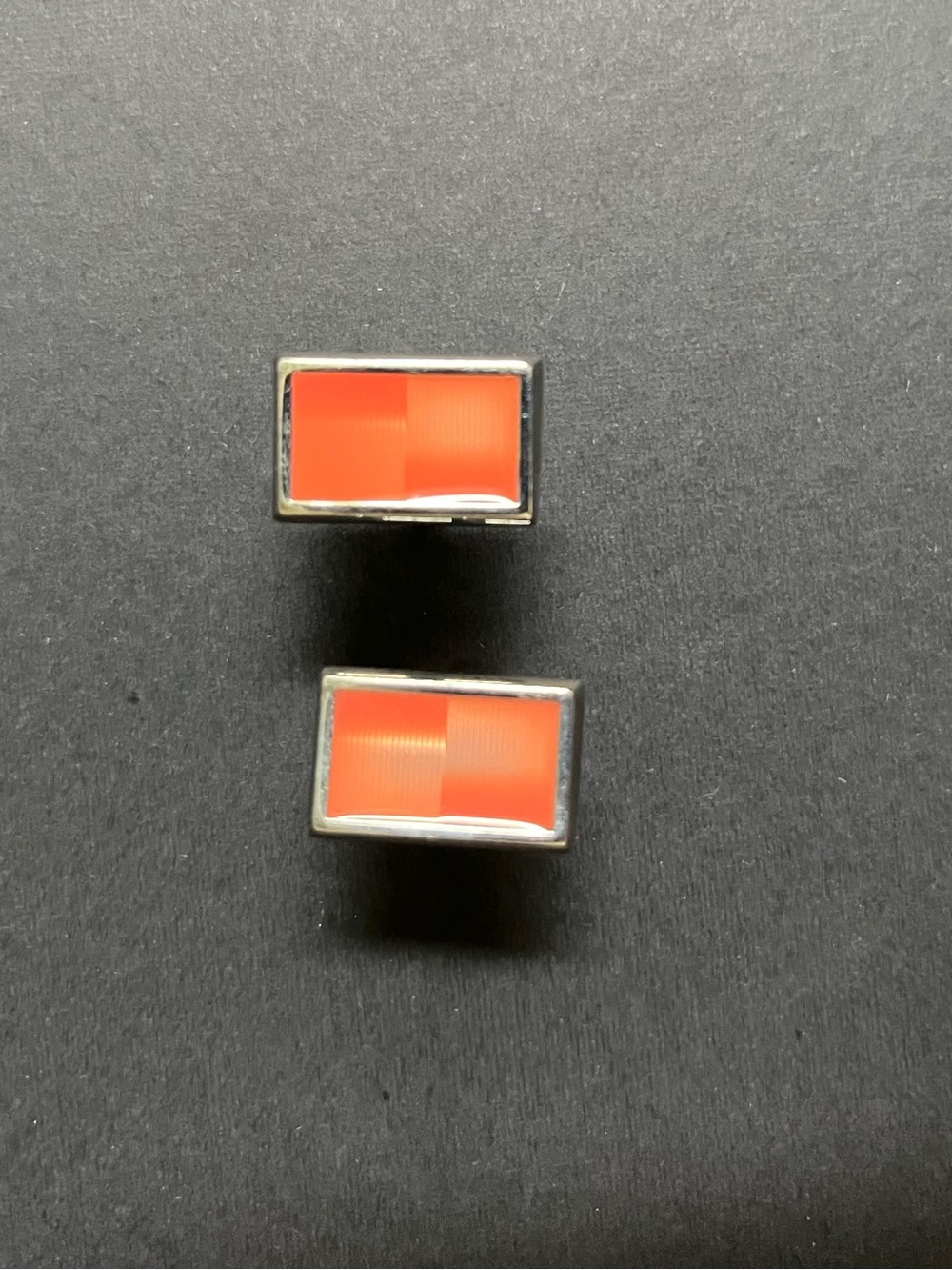 Coral-Orange Rectangular Cufflinks